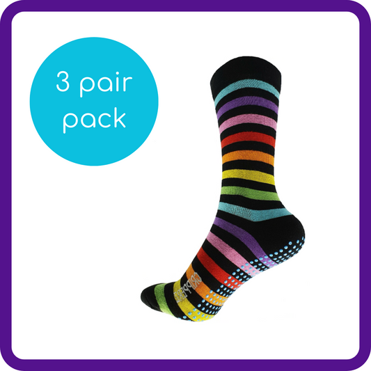 3 Pack Rainbow Circulation Socks - Small or Large