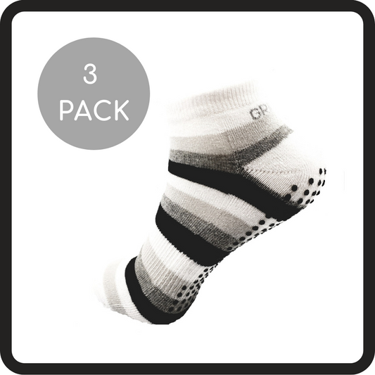 3 Pack Monochrome Anklet Socks - XSmall